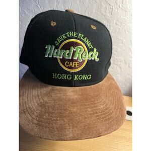 Vintage Hard Rock Cafe Hong Kong Save the Planet Snapback Baseball Cap Hat